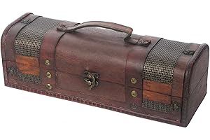 HMF Vintage Deko confezione regalo con coperchio in legno | per 1 bottiglia di vino | formato orizzontale | Portogallo