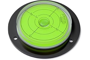 CATERPILLAR RED Niveau à Bulle d’Air Convexe en Acrylique (Liquide Vert) – Circulaire, Boîtier en Acrylique, Niveau de Surface, Bulls Eye Bullseye Fiole de Niveau Rond