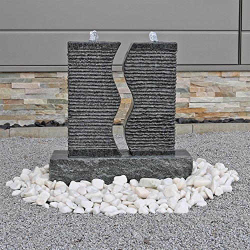 CLGarden Granit Springbrunnen SB5 2 Säulen Brunnen komplettes Set - 4
