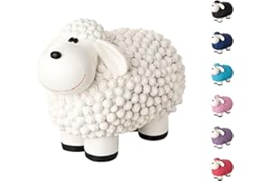 VERDOBA - Figura Decorativa con Forma de Oveja – decoración jardín Exterior – Escultura Miniatura Resistente a la Intemperie (Blanco)