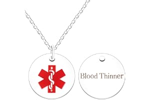 Oneress Blodförtunnande Halsband, Guldpläterad Medicinsk Medvetenhetspendant, Lättläst ID-smycke För Kvinnor Och Män YA4678 G