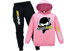 FORLCOOL Ninja Kidz Merch Hoodies and Pants 2pcs Tracksuits for Kids Ninja Kidz Comfortable Casual Suits