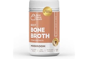 BEST BONE BROTH Bone Broth Premium Beef Bone Broth Concentrate Mushroom Flavour- 100% Sourced from AU Grass-Fed, Pasture-Raised Cattle - Healthier Skin & Nails, Healthy Digestion - Bone Broth Collagen