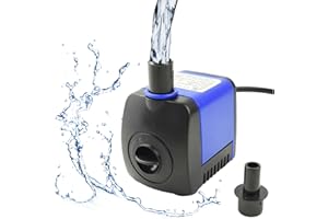 Conquerall CHA-450 140GPH 550L/H AC Pompa sommersa 8W Durevole Pompa d'Acqua 3.28ft Alta per Vasche per Pesci, Stagni, Acquari, Statue, Fontane, Pompa Idroponica, e Annaffiatoi per Animali domestici