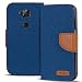 Produktbild Honer 5X Hülle, Conie Mobile Textil Booksytle Handyhülle, Klapptasche, Kartenfächer, Silikon Schale, Wallet Schutzhülle in Blau