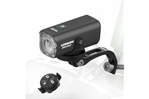 towild 500 Lumen Bike Front Light with Holder for Brompton Folding Bike, 1100 mAh Bicycle Headlight with Wireless Remote & Fork Mount Stand Bracket, IPX6 Waterproof, Type-C Rechargeable