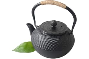 HwaGui Theiere en Fonte Japonaise avec Résistant à la Chaleur en Acier Inoxydable Infuseur The 1200ml, 1.2l Bouilloire Saine