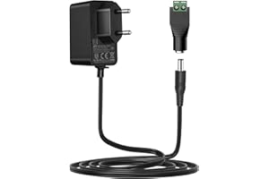 Lonnky 12V 1A DC-Netzteil, 5.5 x 2.1 mm Anschluss, AC 100-240V 50/60Hz, Kompatibel mit LED-Streifen, CCTV-Kameras, WLAN-Routern