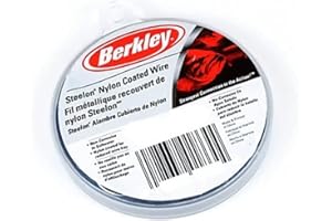 Berkley MC Mahon Steelon Nylon Coated 9 m 15 LB Black Câble en Acier INOX Fil de Pêche Brochet Bas de Ligne Résistant Métallique