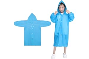 Tinsellns Kids Raincoats, Kids Waterproof Rain Coat Boys Girls Rain Poncho Rain Jacket with Hood EVA Emergency Raincoats, for Outdoor Climbing Cycling Hiking Camping