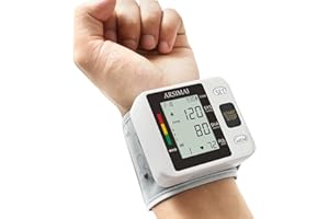 ARSIMAI Blood Pressure Monitor - Wrist Accurate Automatic High Blood Pressure Monitors Portable LCD Screen with Storage Case and Adjustable Cuff Powered by Battery - Black
