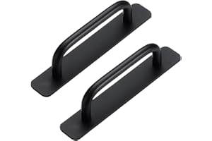 Funnytek 2 maniglie autoadesive per mobili, in alluminio, senza foratura, per armadio, cucina, porta scorrevole, porta del balcone, 148 mm, colore nero