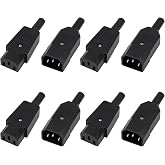 Sangcca 8Pcs AC 250V 10A IEC320 C14 C13 3Pins Plug Male Female | Connector Adapter Assembly, C13 Power Connector, IEC C13 Con