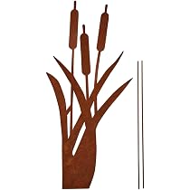 Bornhöft Gartenstecker Feder – 75 Cm Feder + 40 Cm Stab, Edelrost, Rustikale Gartendeko