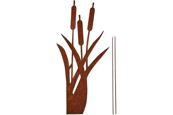 UNUS - Piquet de jardin en roseau - Décoration de jardin - Aspect rouille - Pour jardin, terrasse, balcon - Pot de fleurs