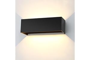 ledmo 30W Applique Murale Exterieur Led, 3000K Applique Murale Intérieure Noir, Éclairage Extérieur Réglable de Façade en Aluminium, Ip65 étanche pour Escalier Salon Chambre