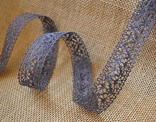 Spitzenband ANTHRAZIT Dunkelgrau Grau-Braun 25mm Spitze Meterware Baumwollspitze Häkelband Taupe Spitzenborte Hochzeit Dekoband Schleifenband Landhaus Vintage Deko