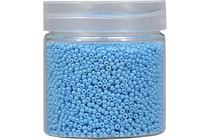 Bala&Fillic 2 mm Round Beads for Threading, 10,000 Pieces/110 g in Box, 12/0 Light Blue Glass Beads, Small Seed Beads for Making, Jewellery, Earrings, Bracelets, Necklace (Light Blue)