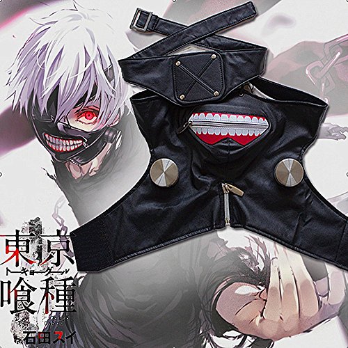 KOSBON Tokyo Ghoul Kaneki Ken Cosplay Maske Halloween Party Cool Mask Prop Zipper - 5