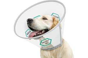 Supet Dog Cone After Surgery, Recovery Pet Cone Collar to Stop Licking, Adjustable Soft Elizabethan Dog Cone Collar for Large Medium Small Dogs with Soft Protect Edge