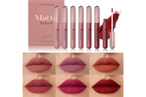 ‎SUBSKY Subsky 12 Pcs Set Lippenkosmetik, 6 samtige Matte Liquid Lipsticks und 6 Lipliner, Wasserfestes und Langanhaltendes Lippenstift-Kit, Lipgloss und Konturenstift (12PCS)