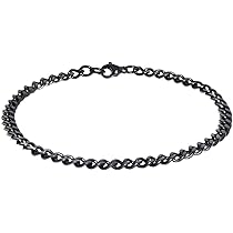 Made by Nami Bracciale Uomo Nero Acciaio Inossidabile 18-23cm Regolabile Multifilare