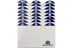 Guías de Tarjetas, Índice A-Z Acrimet 3” X 5” para Soporte de Tarjetas (Tarjetas Blancas con Pestañas Azules)