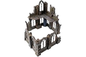 3D Vikings Gotische Ruinen Serie - Set 2: Zweigeteilte Ruine mit Zwei- und EIN-Geschossigen Abschnitten, Maßstab 28/32mm