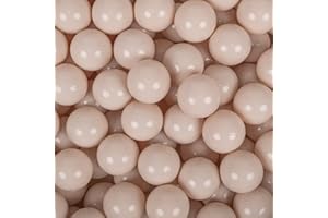 KiddyMoon 200 Balles/7Cm Balles Colorées Plastique pour Piscine Enfant Bébé Fabriqué en EU, Beige Pastel