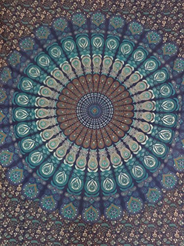 LvRao Mandala Tapisserie Teppiche Gobelin Wandteppich Wandbehang Tapestry Grün