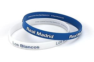 Pulsera Real Madrid Club de Fútbol Relieve Azul y Blanca Estándar para Hombre, Pulsera de Silicona, Producto Oficial