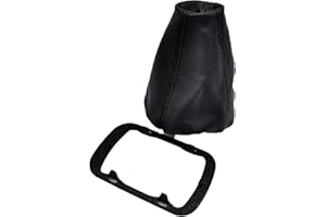 lartepelle Cuffia Leva Cambio Pelle Nera + Cornice Compatibile con Panda 141