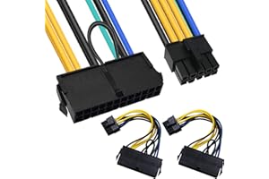 Xiatiaosann Cable de fuente de alimentación ATX PSU de 24 pines a 10 pines, conector adaptador de alimentación ATX de 24 pines hembra a 10 pines macho placa base para Lenovo IBM, 2 piezas