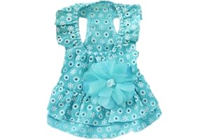 Urijk Robe Chien Robe de Princesse pour Chien Robe de Mariage Lace Coton pour Chihuahua Robe de Anniversaire Chien Gilet été Chien Jupe Chien Jupe Élégante Chemise Chien Confortable