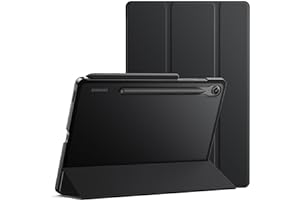 JETech Funda para Samsung Galaxy Tab S10 Lite / S10 FE / S9 FE 10,9 Pulgadas, Carcasa Slim Translúcida Respaldo Trifold Folio Soporte Protectora Tableta, Admite Carga de S Pen (Negro)