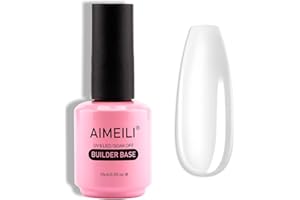 AIMEILI Builder Gel y Base Coat Gel Uñas Constructor, 15ML Nail Extensión Esmaltes Semipermanentes de Uñas Gel Construcción Consejos Para Uñas Rápida Molde Finger UV LED Building Base