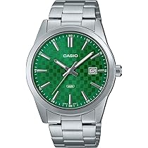 Orologio da uomo Casio Standard Analogico in acciaio inossidabile con quadrante verde al quarzo MTP-B180D-3AV