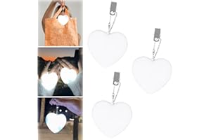 VIMAZ 3Pcs Purse Glow Heart Light,2.8" Purse Light Handbag Lights,Bag Lights for Handbag,Automatic Sensor Touch Activated Purse LED Lamp,Heart Shaped Hanging Night Lights for Women Ladies Girls Gift