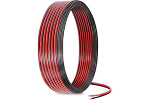 VVFLED 18 Gauge Electrical Wire, 100FT (50FT Red + 50FT Black) Flexible Red Black 2 Pin Stranded PVC Wire Extension Cable Cord CCA Copper Wire Hookup for LED Strip Lights Auto Motor Wiring DC 12V 24V