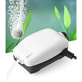 FEDOUR Ultra Quiet Aquarium Air Pump, 2W 2.5W Adjustable Oxygenator Pump for Fish Tank, Quiet Aerator for 1-250L Aquariums