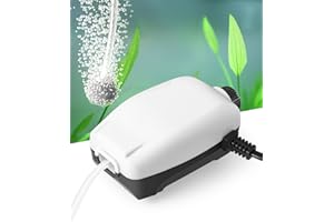 HITOP 2W 2.5W Nano Whisper Aquarium Air Pump, Adjustable Fish Tank Oxygen Pump, Silent Aquarium Aerator for 1-250L Fish Tanks