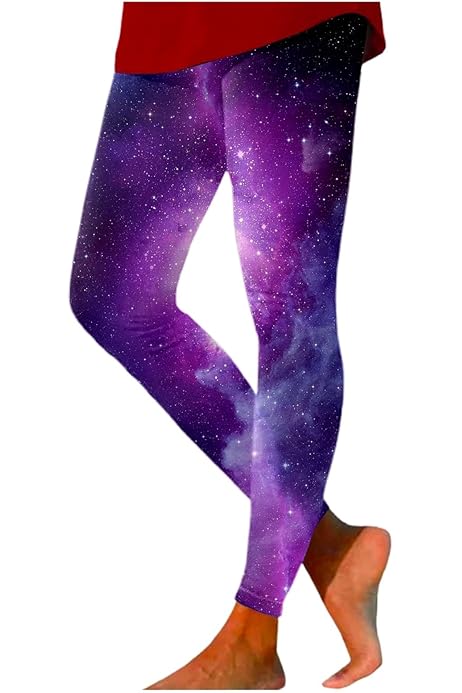 Galaxy Leggings Damen - Hochbundige Yogahose Mit Motiv