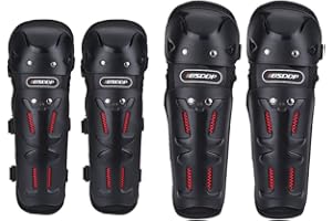 BSDDP BSD1002 4pcs Set de Genouillère, Coudières, Keenso Protecteur Garde Armure de Coude Genou pour Sports Extérieur Moto Cyclisme Vélo Patinage Racing Sécurité