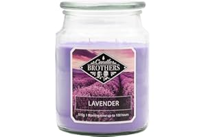 CANDLE-BROTHERS Candle Brothers Große Duftkerze im Glas | Lavender | Duftkerze Lavendel | Kerze lange Brenndauer (100h) | Kerze mit mehreren Dochten | Geschenk Valentinstag