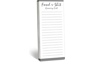 Hebayy 100 seitiger lustiger Einkaufslistenplaner und Notizblock mit magnetischer Rückseite als To-Do-Liste für Kühlschrank (englische Version, 7,6 x 20 cm)