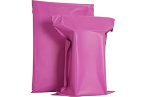 AKAR 12 x 16 Inch Pink Mailing Bags– 10 Pack of Strong Polythene Posting Mail Bags with Aluminium Adhesive Strip – 55 Microns – Easy Seal, Large 30 x 40cm – for Non-Fragile Items-Parcel Bags