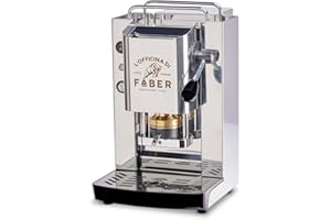 FABER COFFEE MACHINES | Modello Pro Total Inox | Macchina caffe a cialde ese 44mm | Colore Acciaio Inox | Pressacialda in ottone (BASE)