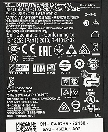 PC Diagnostic Ladegerät, Trafo, Netzteil, Adapter, 100% identisch mit dem Original, hohe Qualität, für Dell XPS M1730,19.5V 4.62A 90W - 4