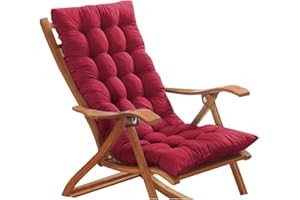 Xpnit 8cm Thick Bench Cushion 2/3 Seater,Garden High Back Chair Cushion Chair Seat Pad Backrest for Patio Sun Lounger Recliner (110 * 50cm,Red)