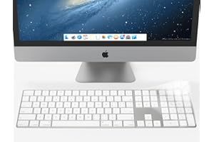 CASEDAO Coque de protection pour clavier Apple iMac 2021 avec Touch ID et pavé numérique Modèle A2520, accessoires Magic Keyboard 2021, protection de clavier étanche ultra fine en TPU transparent